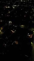 Aerial Vertical Footage of Illuminated Leighton Buzzard Town of England During Night. England United Kingdom, March 29th, 2024 video