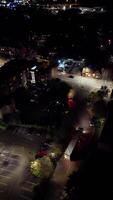 Aerial Vertical Footage of Illuminated Leighton Buzzard Town of England During Night. England United Kingdom, March 29th, 2024 video