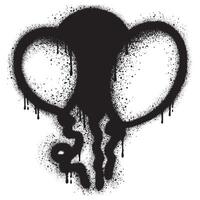 graffiti balloon sprayed in black over white. vector