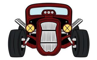 Illustration of red vintage car vector