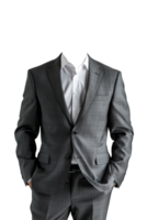 gray tuxedo suit mockup on transparent background , png