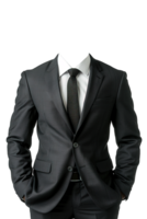 black tuxedo suit mockup on transparent background , png