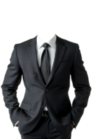 black tuxedo suit mockup on transparent background , png