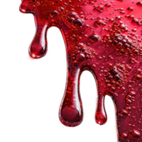 red syrup dripping isolated on transparent background , png