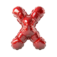 balloon shaped cross symbol ,x shaped symbol balloon isolated on transparent background , png