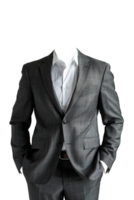 gray tuxedo suit mockup on transparent background , png