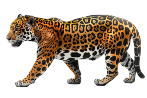 side view jaguar isolated on transparent background , png