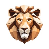 3D rendered Lion face in Low poly effect png