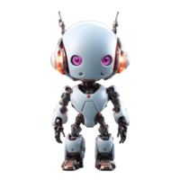 A rendering of a small cute translucent polycarbonate robot png