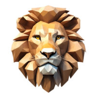 3D rendered Lion face in Low poly effect png