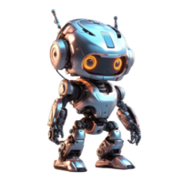 A rendering of a small cute translucent polycarbonate robot png