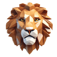 3D rendered Lion face in Low poly effect png