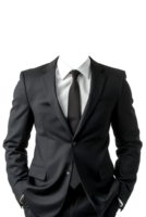 black tuxedo suit mockup on transparent background , png