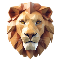 3D rendered Lion face in Low poly effect png