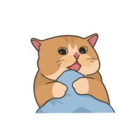 Cute Cat Meme Sticker Illustration png