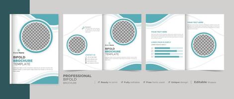 Corporate Bi-fold Brochure Template, Catalog, Booklet Template Design. Fully Editable. vector