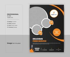 Restaurant flyer template design. A4 size, fully editable. vector