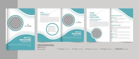 Corporate Bi-fold Brochure Template, Catalog, Booklet Template Design. Fully Editable. vector