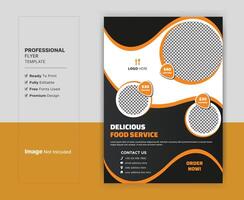 Restaurant flyer template design. A4 size, fully editable. vector