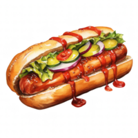 ilustración de perrito caliente png