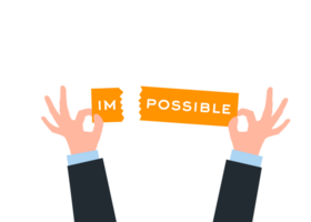 hands holding up a piece of paper with the word possible png