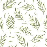 Seamless pattern with palm leaves. Simple texture in flat style. Great for wallpaper, fabric, scrapbooking, design. vector