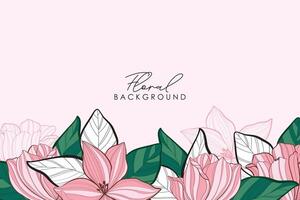 lily flower line art background frame vector