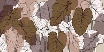 Nature leaves line art background patern vector