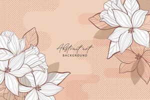 lily flower line art pattern frame vector