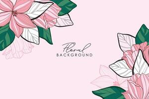 lily flower line art background frame vector