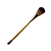 Double-ended makeup brush with a gold handle. The perfect accessory for applying and blending eyeshadow. png