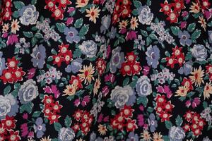 tropical flower print on fabric photo