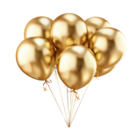Luxurious Golden Balloon Ideas isolated at transparent background png