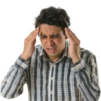 Man having headache, transparent background png