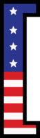 American flag alphabets and punctuation 4th of July Indedendence day png