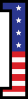 American flag alphabets and punctuation 4th of July Indedendence day png