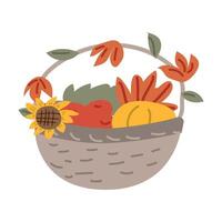 Autumn fall festival thanksgiving day elements background with vehicle vector