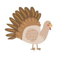 Autumn fall thanksgiving animal character with fall leaves and flowers vector