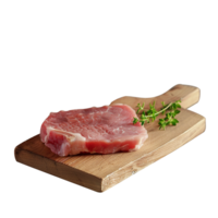 Beef on wooden tray isolated png