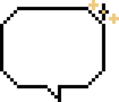 8 bits rétro Jeu pixel discours bulle ballon icône autocollant note mot-clé planificateur texte boîte bannière png