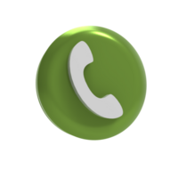 green phone icon on transparent background png