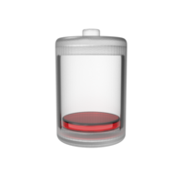 a battery with red low percent on a transparent background png