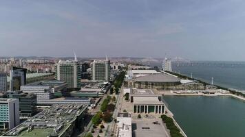 Lisbonne paysage urbain le Portugal aérien vue video