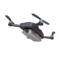 3d rendre illustration de drone avec caméra. air livraison, quadricoptère, moderne les technologies concept. branché style 3d icône png