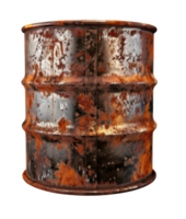 resistido oxidado aço óleo barril contra transparente fundo png