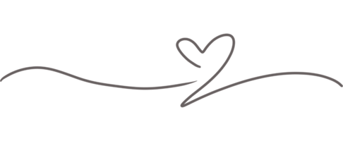 Heart. Abstract love symbol. Continuous line art drawing illustration. png