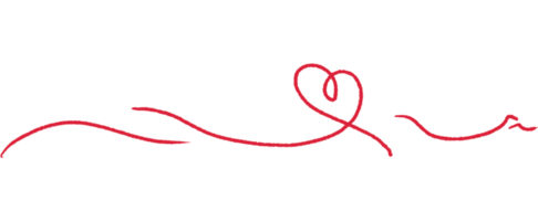 cœur. symbole d'amour abstrait. illustration de dessin d'art en ligne continue. png