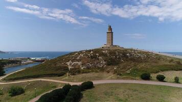 ville de corogne Espagne aérien vue video