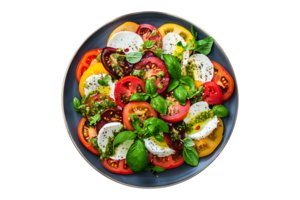 tomate salada com queijo em uma transparente fundo png