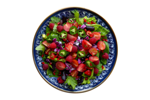 Tomato Raspberry Vinaigrette Salad on a transparent background png